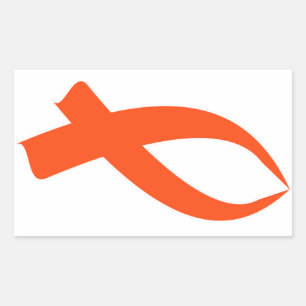 Awareness Ribbon (Orange) Rectangular Sticker