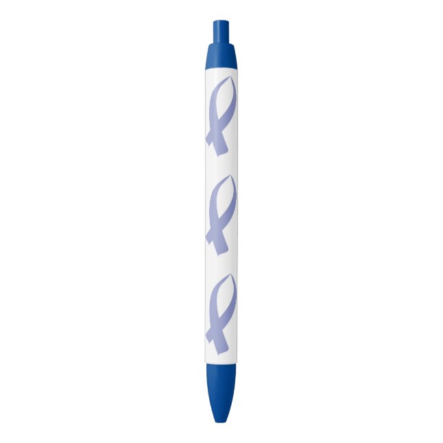 Awareness Ribbon (Periwinkle) Black Ink Pen (Front Vertical)