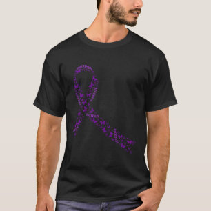 Awareness Ribbon Purple Drug Addiction Recovery  T-Shirt