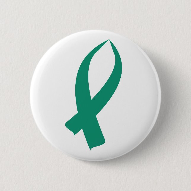 Awareness Ribbon (Teal) 6 Cm Round Badge (Front)