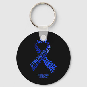 Awareness Ribbon With Words  Key Ring