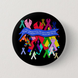 Awareness Ribbons for Universal Health Care 6 Cm Round Badge