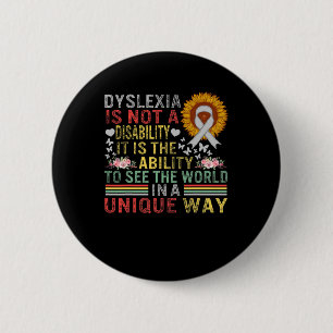 Awareness See World Unique Not Disability Sunflowe 6 Cm Round Badge