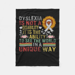 Awareness See World Unique Not Disability Sunflowe Fleece Blanket