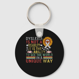 Awareness See World Unique Not Disability Sunflowe Key Ring