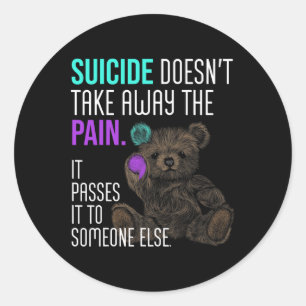 Awareness Semicolon Mental Health Positive Quote  Classic Round Sticker