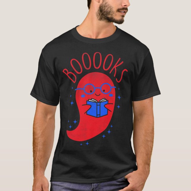 Awareness Shirt Cute Ghost Book Reading Halloween  (Front)