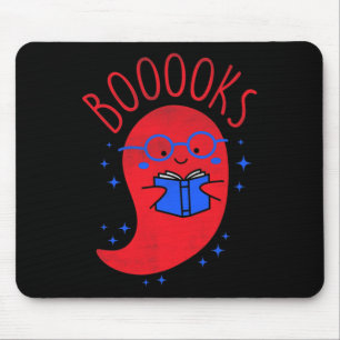 Awareness Shirt Cute Ghost Book Reading Halloween Mouse Pad