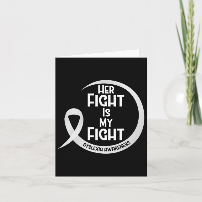 Awareness Silver Ribbon Her Fight Is My Fight  Card (Front)