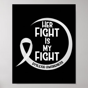 Awareness Silver Ribbon Her Fight Is My Fight Poster