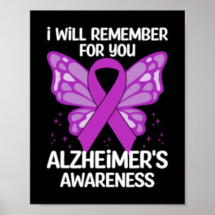 Awareness Strong Ribbon Purple Butterflies  Poster