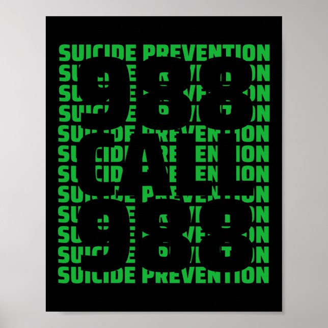 Awareness Suicide Prevention 988  Poster (Front)