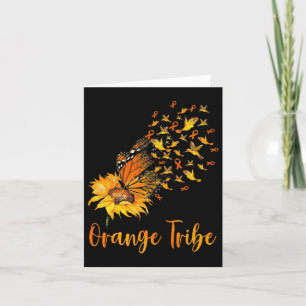 Awareness Sunflower Butterfly Orange Ribbon Tribe Card