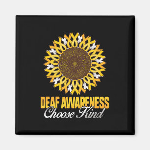 Awareness Sunflower Choose Kind Yellow Ribbon Asl Magnet