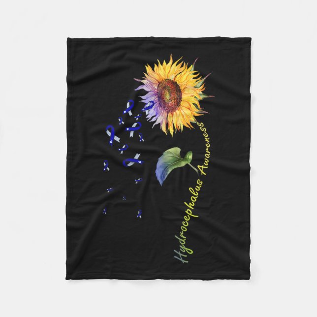 Awareness Sunflower  Fleece Blanket (Front)