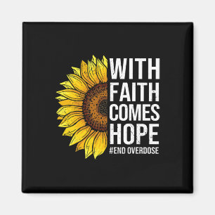 Awareness Sunflower With Faith Comes Hope Magnet