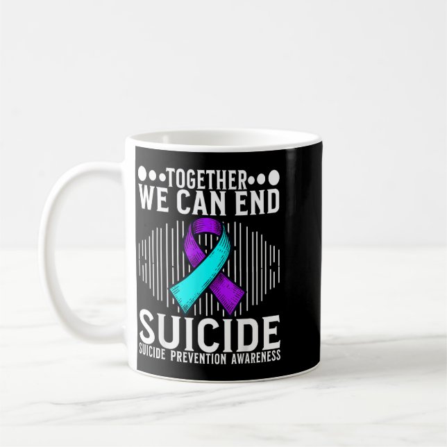 Awareness Support Prevention Awareness Month Art Coffee Mug (Left)