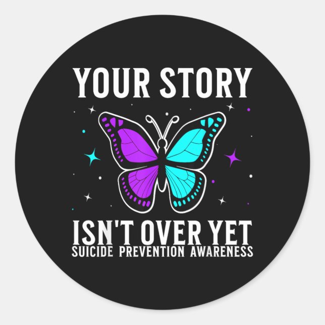 Awareness Support Prevention Awareness Month Classic Round Sticker (Front)
