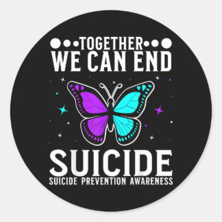Awareness Support Prevention Awareness Women Classic Round Sticker