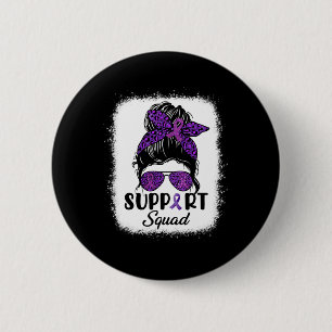 Awareness Support Squad Messy Bun Hair Women Girl  6 Cm Round Badge