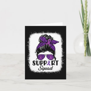 Awareness Support Squad Messy Bun Hair Women Girl  Card