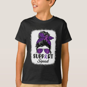 Awareness Support Squad Messy Bun Hair Women Girl  T-Shirt