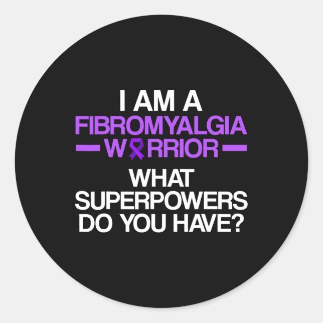 Awareness Survivor Power Warrior  Classic Round Sticker (Front)