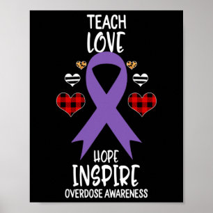 Awareness Teach Ribbon Love Hope Inspire Poster