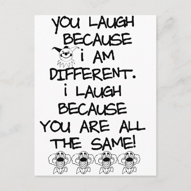 Awareness tee I am different Postcard (Front)