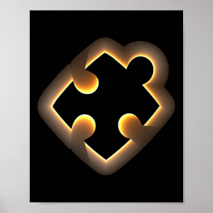 Awareness Total Solar Eclipse 2024 Puzzle Piece  Poster