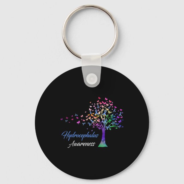 Awareness Tree Ribbon Love Hope Awareness  Key Ring (Front)