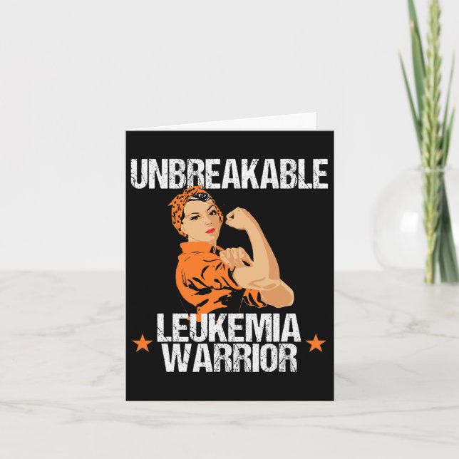 Awareness Unbreakable Warrior Orange Ribbon  Card (Front)