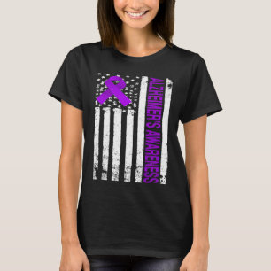 Awareness - Usa Flag Purple Ribbon T-Shirt