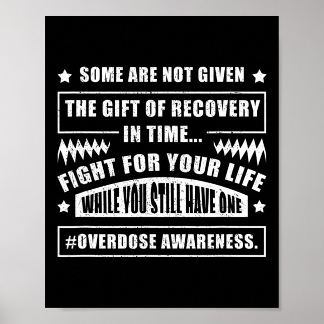 Awareness Warrior Addiction Survivor Support Fight Poster (Front)