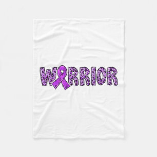 Awareness Warrior Purple Ribbon Leopard Print 1  Fleece Blanket