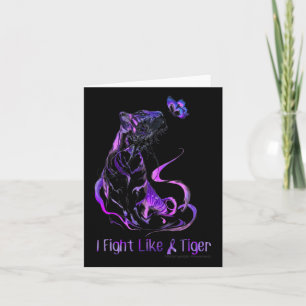 Awareness Warrior Ribbon I Fight Like A Tiger  Card