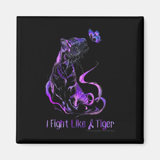 Awareness Warrior Ribbon I Fight Like A Tiger  Magnet (Front)