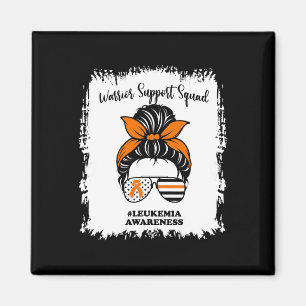 Awareness Warrior Support Squad Messy Bun Matching Magnet