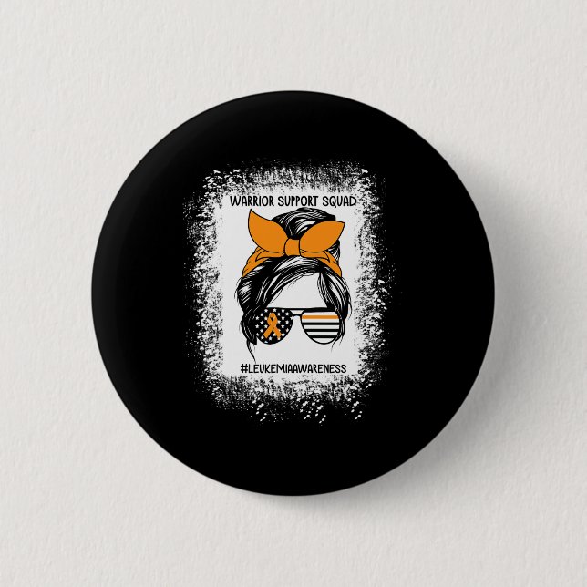 Awareness Warrior Support Squad Messy Bun Sungl  6 Cm Round Badge (Front)