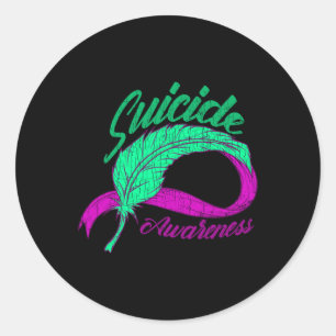 Awareness Wings Mental Health Happy Gift Classic Round Sticker