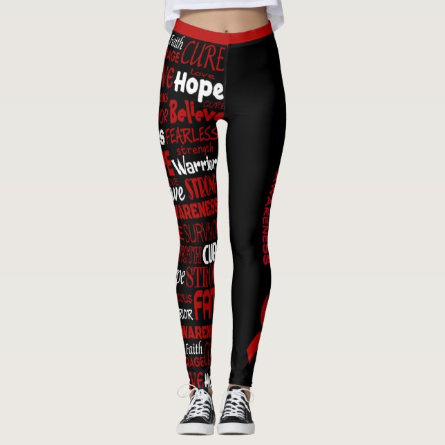 Awareness Words...Brain Aneurysm Leggings (Front)