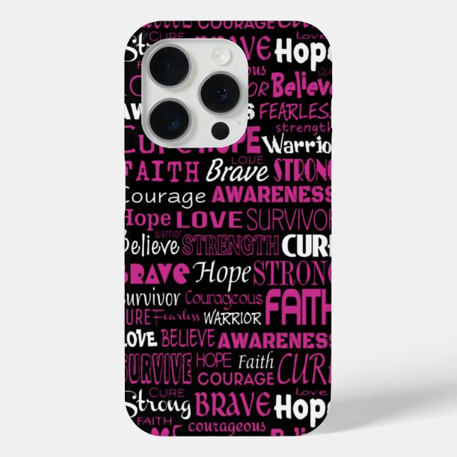 Awareness Words...Breast Cancer Case-Mate iPhone Case (Back)