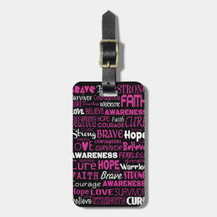 Awareness Words...Breast Cancer Luggage Tag