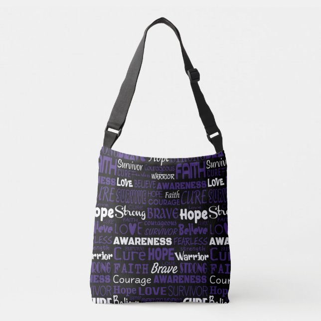 Awareness Words...Crohn's Crossbody Bag (Front)
