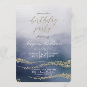 Awash Elegant Watercolor Birthday Party Invitation