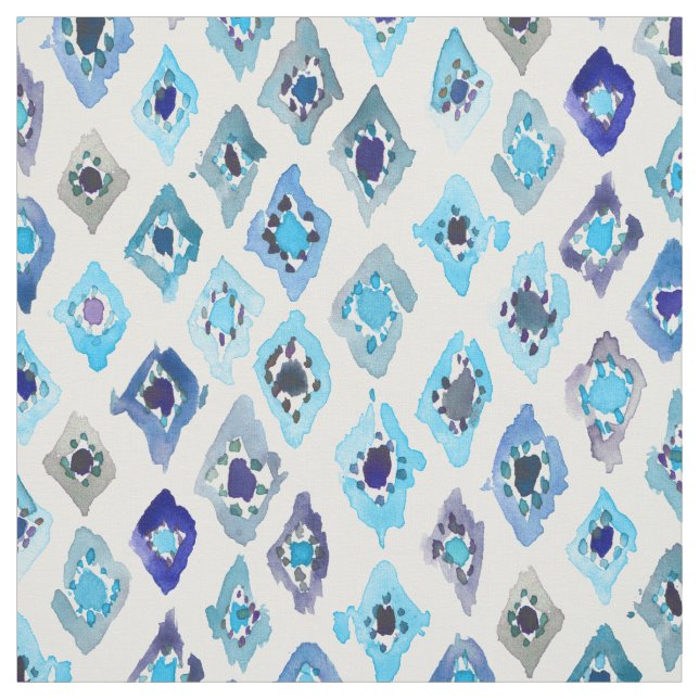 AWASH IN DIAMONDS Cool Geometric Fabric (Swatch)