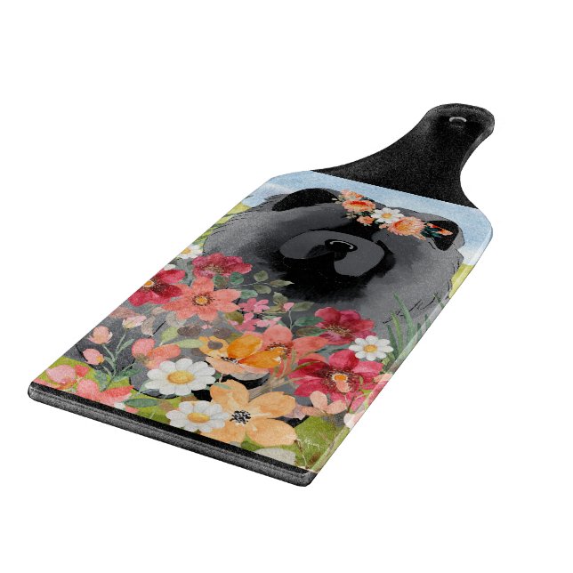 AWASH IN LIGHT Black - Blue  Chow Dog   Cutting Board (Corner)