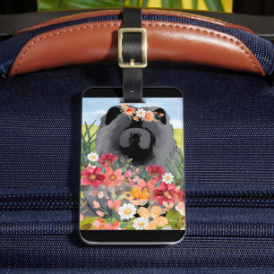 AWASH IN LIGHT Black - Blue Chow Dog Luggage Tag