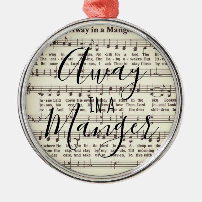 Away in a Manger  Metal Ornament (Front)