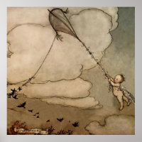 “Away On a Kite” by Arthur Rackham